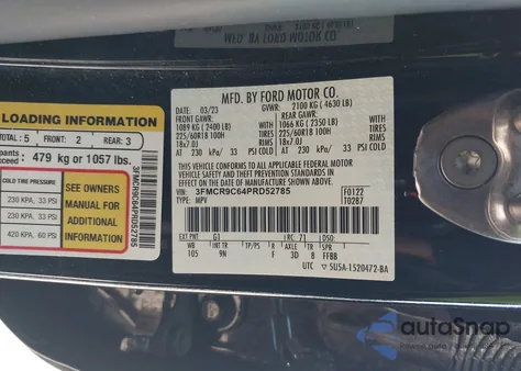 2023 Ford Bronco Sport Outer Banks из США, поврежденный, VIN 3FMCR9C64PRD52785